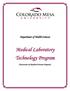 Medical Laboratory Technology Program