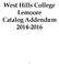 West Hills College Lemoore Catalog Addendum 2014-2016