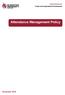 Human Resources People and Organisational Development. Attendance Management Policy