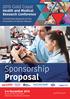 Sponsorship Proposal. 2015 Gold Coast. Health and Medical Research Conference
