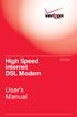 High Speed Internet DSL Modem GT701C. User s Manual