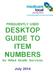 FREQUENTLY USED DESKTOP GUIDE TO ITEM NUMBERS for Allied Health Services