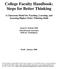 College Faculty Handbook: Steps for Better Thinking