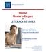 Online Master's Degree in LITERACY STUDIES