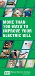 MORE THAN 100 WAYS TO IMPROVE YOUR ELECTRIC BILL