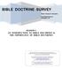 BIBLE DOCTRINE SURVEY