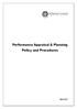 Performance Appraisal & Planning Policy and Procedures