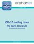 ICD-10 coding rules for rare diseases