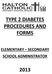 TYPE 2 DIABETES PROCEDURES AND FORMS ELEMENTARY SECONDARY SCHOOL ADMINISTRATOR