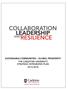 collaboration, leadership and resilience SuStainable communities Global ProSPerity carleton university S StrateGic integrated Plan, 2013-2018