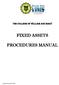 The COLLEGE OF WILLIAM AND mary FIXED ASSETS PROCEDURES MANUAL
