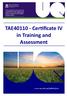 TAE40110 - Certificate IV in Training and Assessment