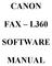 CANON FAX L360 SOFTWARE MANUAL