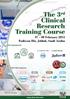 The 3 rd Clinical Research Training Course