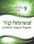 Niagara Catholic. District School Board. High Performance. Support Program. Academic