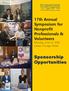 17th Annual Symposium for. Professionals & Volunteers Monday, June 13, 2016 Loews Chicago Hotel. Sponsorship Opportunities