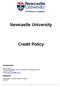 Newcastle University. Credit Policy