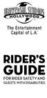 TABLE OF CONTENTS EXPLANATION OF TERMS WELCOME! UNIVERSAL STUDIOS HOLLYWOOD THE ENTERTAINMENT CAPITAL OF L.A ṢM