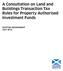 A Consultation on Land and Buildings Transaction Tax Rules for Property Authorised Investment Funds