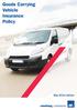 Goods Carrying Vehicle Insurance Policy