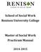 School of Social Work Renison University College. Master of Social Work Practicum Manual