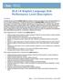 ELA I-II English Language Arts Performance Level Descriptors