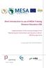 NCEPTION REPORT. Short Introduction to use of MESA Training Distance Education LMS