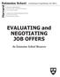 EVALUATING and NEGOTIATING JOB OFFERS
