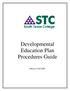 Developmental Education Plan Procedures Guide