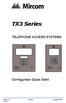 TX3 Series TELEPHONE ACCESS SYSTEMS. Configurator Quick Start. Version 2.2 Mircom Copyright 2014 LT-973