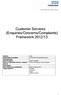 Customer Services (Enquiries/Concerns/Complaints) Framework 2012/13