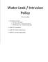 Water Leak 1: Intrusion Policy