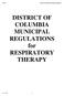 DISTRICT OF COLUMBIA MUNICIPAL REGULATIONS for RESPIRATORY THERAPY