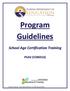 Program Guidelines School Age Certification Training PSAV (V200310)