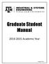Graduate Student Manual. 2014-2015 Academic Year