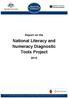 Report on the. National Literacy and Numeracy Diagnostic Tools Project