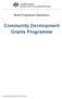 Grant Programme Guidelines Community Development Grants Programme