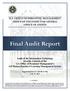 Final Audit Report -- CAUTION --