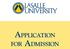 Application. for Admission