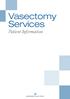 Vasectomy Services Patient Information