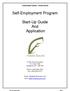 Self-Employment Program. Start-Up Guide And Application