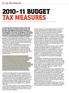 2010 11 BUDGET TAX MEASURES