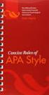 American Psychological Association (APA) Style Guide for. Allied Health Sciences