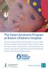 The Down Syndrome Program at Boston Children s Hospital
