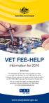 VET FEE-HELP. Information for 2016