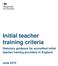 Initial teacher training criteria. Statutory guidance for accredited initial teacher training providers in England