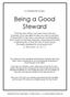 Being a Good Steward