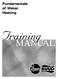 Fundamentals of Water Heating. Training MANUAL