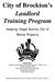 City of Brockton s Landlord Training Program