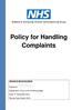 Policy for Handling Complaints